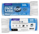 SACO DE LIXO TOP 30 LITROS AZUL (59X62 CM) - FARDO COM 10 ROLOS (30 UND POR ROLO)