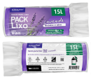 SACO DE LIXO LAVANDA 15 LITROS (39X58 CM) - FARDO COM 10 ROLOS (60 UND POR ROLO)