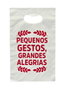 SACOLA PIGMENTADA 20 X 30 BRANCA IMP. MODELO ALEGRIA - FARDO COM 10 PACOTES (50 UND POR PACOTE)