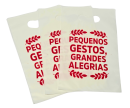 SACOLA PIGMENTADA 20 X 30 BRANCA IMP. MODELO ALEGRIA - FARDO COM 10 PACOTES (50 UND POR PACOTE)