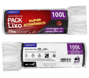 PACK LIXO SUPER ECONOMICO 100 LITROS PRETO FarDo com 20 rolos (10 UN por rolo) PACK LIXO SUPER ECONOMICO 100 LITROS PRETO FarDo com 20 rolos (10 UN por rolo)