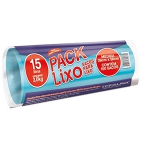 PACK LIXO 015 LITROS AZUL 39X58 FD 10X100 UN