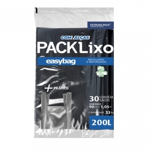 PACK LIXO EASY BAG COM ALCA REF REC 200 LT - PT 30UN