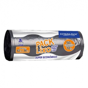 PACK LIXO SUPER ECONOMICO 50 LITROS PRETO FarDo com 20 rolos (20 UN por rolo)