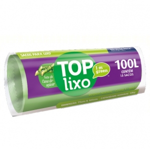 PACK LIXO TOP IM GREEN 100 LITROS VERDE 75X105 FD 10X15 UN