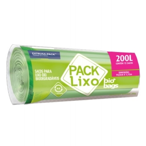 PACK LIXO BIOBAGS 200 LITROS VERDE 90 X 115 FD 08X15 UN