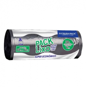 PACK LIXO SUPER ECONOMICO 030 LITROS PRETO 59X62 FD 20X20 UN