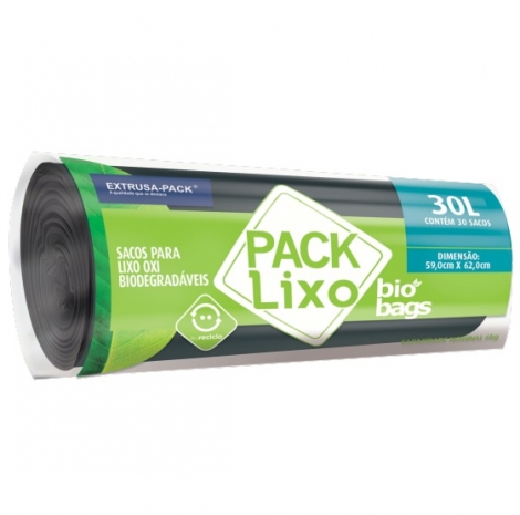 PACK LIXO BIOBAGS 030 LITROS PRETO 59X62 FD 10X30 UN