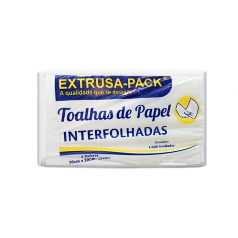 TOALHA INTERFOLHA EXTRUSA CREME 20X20 - PT.1000FLS