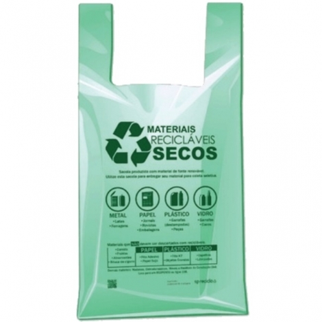 RMPK - SACOLA COD DE BARRAS ABNT-1 VERDE 50 X 70 BIOPLASTICA - PT.310UN <3,1KG>