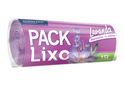 PACK LIXO LAVANDA 15 LITROS FARDO COM 10 ROLOS (60 Un POR rolo)