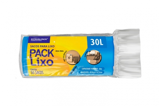 SACO DE LIXO 30 LITROS AZUL (59X62 CM) - FARDO COM 10 ROLOS (50 UND POR ROLO)