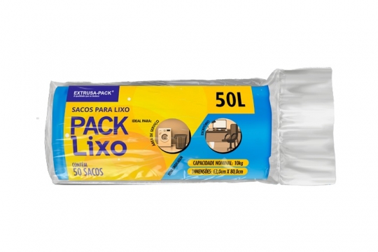 SACO DE LIXO 50 LITROS AZUL (63X80 CM) - FARDO COM 10 ROLOS (50 UND POR ROLO)