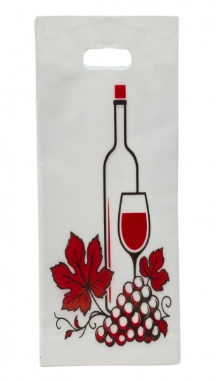 VLPK - SACOLA PIGMENTADA 17,5 X 45 TRANSPARENTE IMP. MODELO VINHO - FD.10X50UN